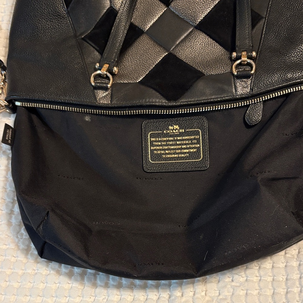 Coach Black Patchwork Leather Shoulder Bag - Picture 4 of 4